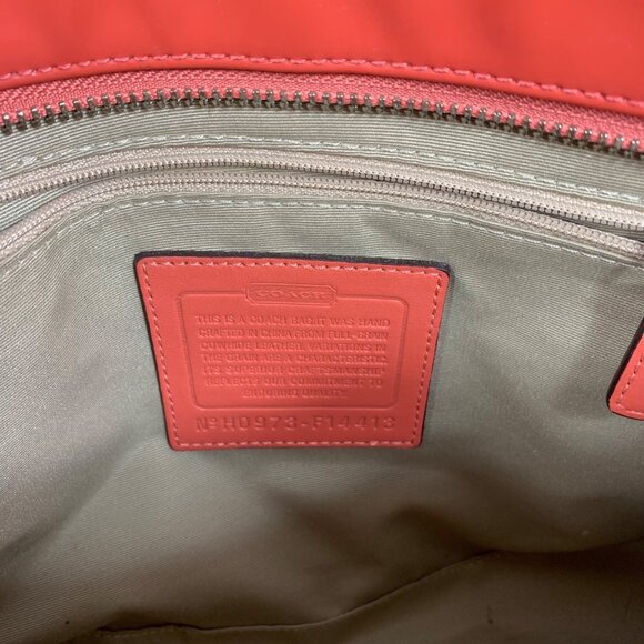 COACH Hampton Orange Patent Embossed Leather Medium Carryall F14413 Shoulder Bag - Picture 12 of 16